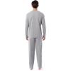 Fruit of the Loom Men’s 360 Stretch Long Sleeve Henley Top and Pant Sleep Pajama Set(Grey Heather)
