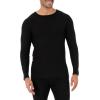 Fruit of the Loom Men’s Classic Midweight Waffle Thermal Underwear Crew Top(Black)