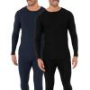 Fruit of the Loom Men’s Classic Midweight Waffle Thermal Underwear Crew Top(Black Soot/Natural)