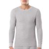 Fruit of the Loom Men’s Classic Midweight Waffle Thermal Underwear Crew Top(Light Grey Heather/Black Soot (2 Pack))