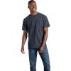 Fruit of the Loom Men’s Eversoft Cotton Short Sleeve Pocket T-Shirts, Breathable, 2-Pack(2 Pack – Black Heather)