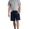 Fruit of the Loom Men’s Eversoft Cotton Shorts with Pockets (S-4XL)(2 Pack – Navy)