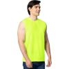 Fruit of the Loom Men’s Eversoft Cotton Sleeveless T Shirts, Breathable & Moisture Wicking with Odor Control, Sizes S-4x(Safety Green)