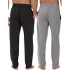 Fruit of the Loom Men’s Extended Sizes Jersey Knit Sleep Pajama Lounge Pant (1 & 2 Packs)(Black/Grey (2-pack))