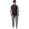 Fruit of the Loom Men’s Jersey Henley Top and Broadcloth Pant Sleep Pajama Set(Black/Black Plaid)