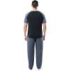 Fruit of the Loom Men’s Jersey Henley Top and Broadcloth Pant Sleep Pajama Set(Black/Blue Plaid)
