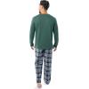Fruit of the Loom Men’s Jersey Knit Top and Flannel Pant Pajama Sleep Set(Green/Navy Plaid)
