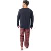 Fruit of the Loom Men’s Jersey Knit Top and Flannel Pant Pajama Sleep Set(Navy/Red Plaid)