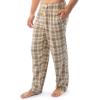 Fruit of the Loom Men’s Jersey Knit Top and Flannel Pant Pajama Sleep Set(Red/Khaki Plaid)