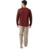 Fruit of the Loom Men’s Jersey Knit Top and Flannel Pant Pajama Sleep Set(Red/Khaki Plaid)