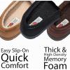 Fruit of the Loom Men’s Moccasin, Indoor/Outdoor Slipper, Memory Foam, Sherpa Lined, Large, Brown(Black)