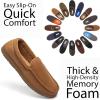 Fruit of the Loom Men’s Moccasin Slippers – Memory Foam Indoor Outdoor House Shoes, Cozy Fuzzy Footwear for Men, Dad, Husband, Christmas Gift, Non-Slip Suede Design(Coffee)