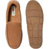 Fruit of the Loom Men’s Moccasin Slippers – Memory Foam Indoor Outdoor House Shoes, Cozy Fuzzy Footwear for Men, Dad, Husband, Christmas Gift, Non-Slip Suede Design(Coffee)