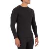 Fruit of the Loom Men’s Recycled Waffle Thermal Underwear Crew Top (1 and 2 Packs)(Black)