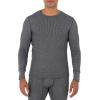 Fruit of the Loom Men’s Recycled Waffle Thermal Underwear Crew Top (1 and 2 Packs)(Black/Greystone)