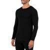 Fruit of the Loom Men’s Recycled Waffle Thermal Underwear Henley Top (1 and 2 Packs)(Black)