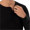 Fruit of the Loom Men’s Recycled Waffle Thermal Underwear Henley Top (1 and 2 Packs)(Black)