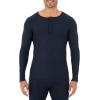Fruit of the Loom Men’s Recycled Waffle Thermal Underwear Henley Top (1 and 2 Packs)(Black/Navy)