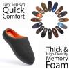 Fruit of the Loom Men’s Ribbed Jersey Clog Slippers – Memory Foam Sole – Indoor/Outdoor, Pantuflas Machine Washable(Charcoal)
