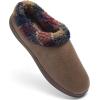 Fruit of the Loom Men’s Slipper, Indoor/Outdoor, Microsuede Clog(Brown)