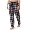 Fruit of the Loom Men’s Soft Flannel Pajama Lounge Sleep Pant(Black Plaid)