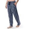 Fruit of the Loom Men’s Soft Flannel Pajama Lounge Sleep Pant(Navy Plaid)