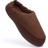 Fruit of the Loom Men’s Waffle Clog Slippers – Fleece, Memory Foam Sole – Indoor/Outdoor, Pantuflas Machine Washable(Brown)