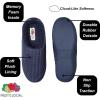 Fruit of the Loom Men’s Waffle Clog Slippers – Fleece, Memory Foam Sole – Indoor/Outdoor, Pantuflas Machine Washable(Navy)
