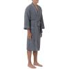 Fruit of the Loom Men’s Waffle Kimono Robe(Grey)