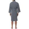 Fruit of the Loom Men’s Waffle Kimono Robe(Grey)