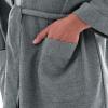 Fruit of the Loom Men’s Waffle Kimono Robe(Grey Heather)