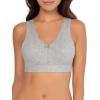 Fruit of the Loom Women’s 2-Pack Full Coverage Wireless Cotton Bra – Soft & Everyday Comfort(White/Grey Heather)