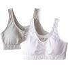 Fruit of the Loom Women’s 2-Pack Shirred Front Sport Bra – Removable Pads for Customizable Support(White/Heather Grey)