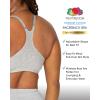 Fruit of the Loom Women’s Adjustable Shirred Front Racerback Sports Bra, Multi Pack Options(Heather Grey/ White/ Black – Adjustable)