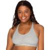 Fruit of the Loom Women’s Adjustable Shirred Front Racerback Sports Bra, Multi Pack Options(Heather Grey/White/Black Hue)