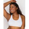 Fruit of the Loom Women’s Adjustable Shirred Front Racerback Sports Bra, Multi Pack Options(Heather Grey/White/Black Hue)