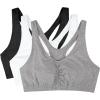Fruit of the Loom Women’s Adjustable Shirred Front Racerback Sports Bra, Multi Pack Options(White/Heather Grey/Black Hue)