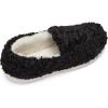 Fruit of the Loom Women’s Berber Loafer – Comfy, Memory Foam, Indoor/Outdoor(Black)