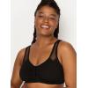 Fruit of the Loom Women’s Comfort Front Close Sport Bra with Mesh Straps(Black Hue/Sand)