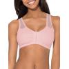 Fruit of the Loom Women’s Comfort Front Close Sport Bra with Mesh Straps(Blushing Rose)
