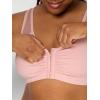 Fruit of the Loom Women’s Comfort Front Close Sport Bra with Mesh Straps(Blushing Rose)