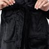 Fruit of the Loom Womens Fleece Robe(Black)