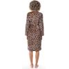 Fruit of the Loom Womens Fleece Robe(Brown Cheetah)