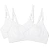 Fruit of the Loom Womens Lightly Lined Wire-Free Bra(White/White 2-pack)