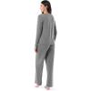 Fruit of the Loom Women’s Long Sleeve Tee and Pant 2 Piece Sleep Set(Heather Grey)