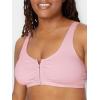 Fruit of the Loom Women’s Multi-Pack Front Closure Cotton Bra(Blushing Rose/Charcoal/White 3-pack)