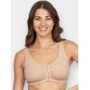 Fruit of the Loom Women’s Multi-Pack Front Closure Cotton Bra(Sand/Black 2-pack)