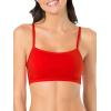 Fruit of the Loom Women’s Multi-Pack Spaghetti Strap Cotton Sports Bra(Black Hue/Black Hue/White/White/Red Hot/Red Hot)