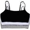 Fruit of the Loom Women’s Multi-Pack Spaghetti Strap Cotton Sports Bra(Black/White/Heather Grey)
