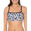 Fruit of the Loom Women’s Multi-Pack Spaghetti Strap Cotton Sports Bra(Kaleidoscope/Charcoal/Red Hot)
